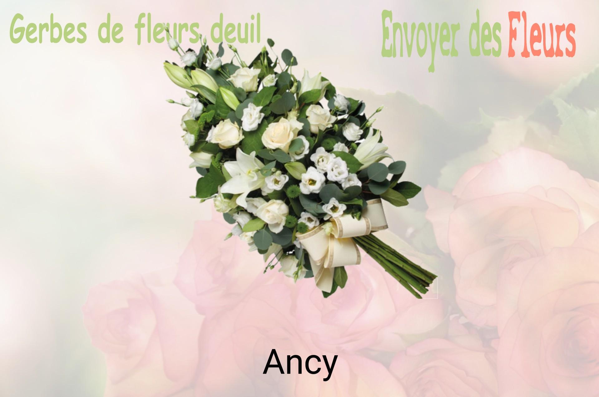 Gerbe de fleurs de deuil livrée à Ancy